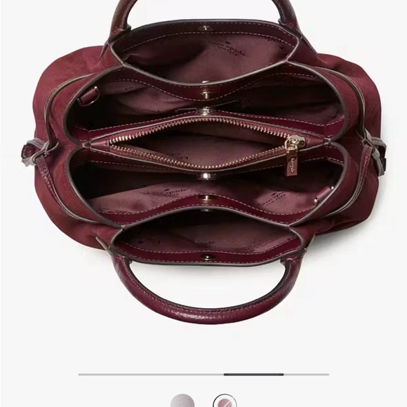 ♠️ Kate Spade - Dumpling Suede Small Satchel, Dark Merlot NWT - Picture 4 of 7